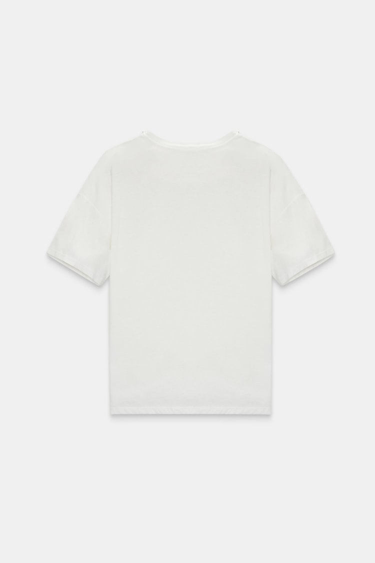 Ekru 2YD2CTS0434 T-SHIRT Kadın T-Shirt modelleri