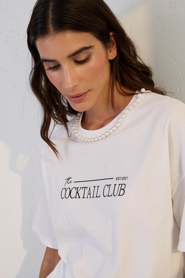 Ekru 2YD2CTS0434 T-SHIRT Kadın T-Shirt modelleri