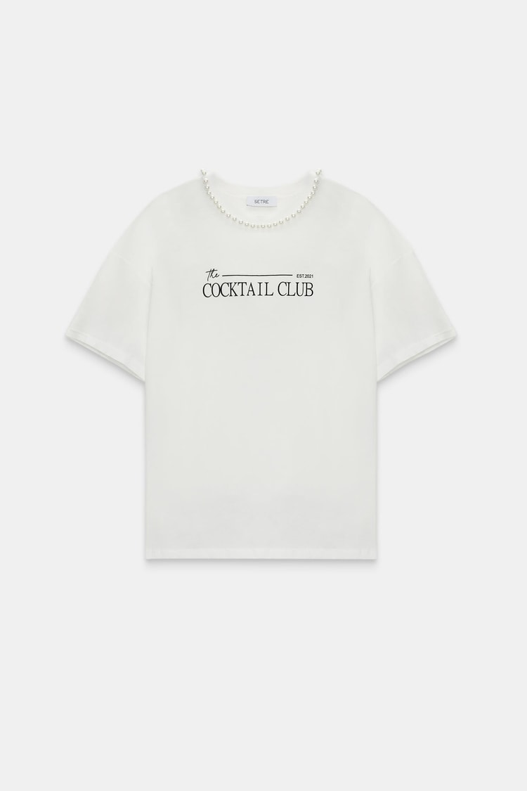 Ekru 2YD2CTS0434 T-SHIRT Kadın T-Shirt modelleri