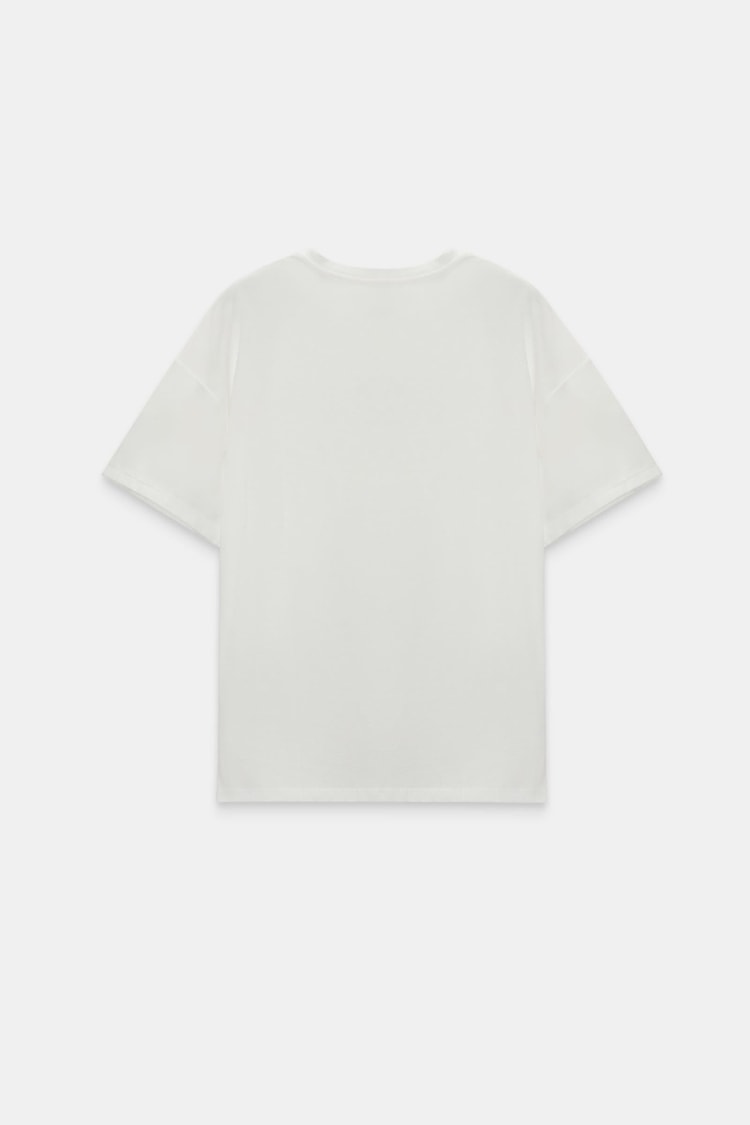 Ekru 2YD2CTS0435 T-SHIRT Kadın T-Shirt modelleri