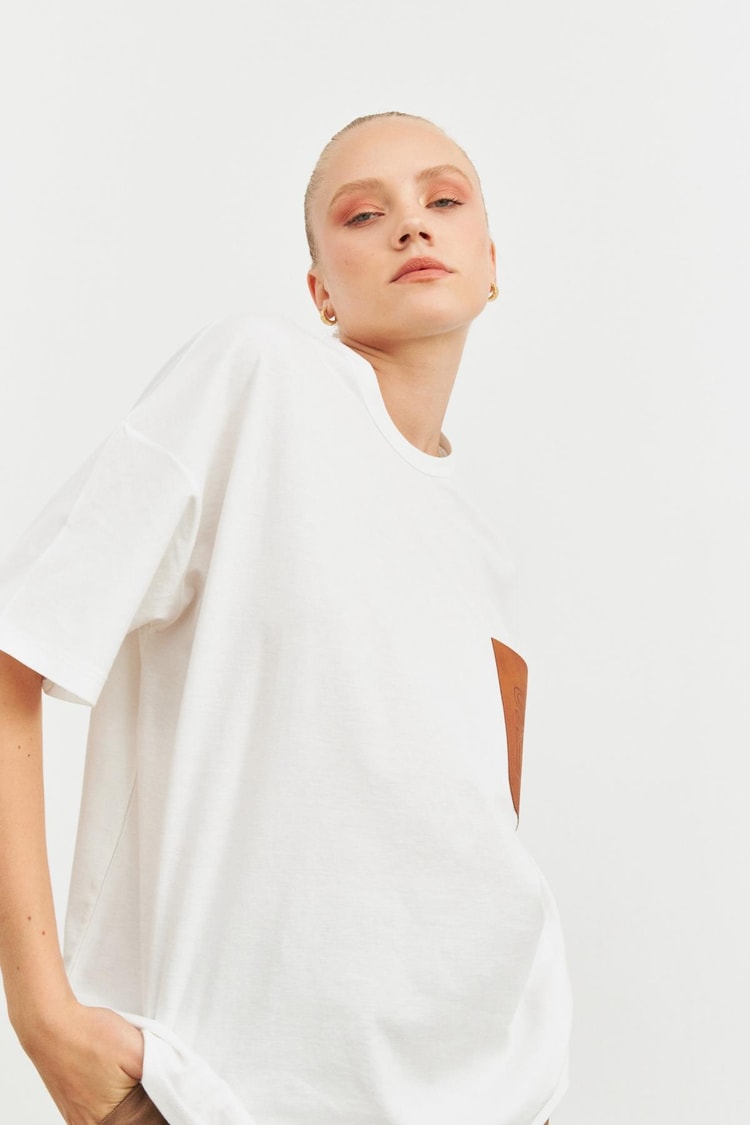 Ekru 2YD4CTS0317 T-SHIRT Kadın T-Shirt modelleri