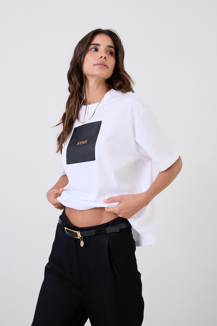 Ekru Baskı Detaylı Bisiklet Yaka Kısa Kollu T-Shirt Kadın T-Shirt modelleri