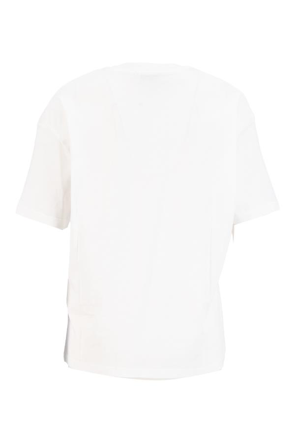 Ekru Baskı Detaylı Bisiklet Yaka Basic T-Shirt Kadın T-Shirt modelleri