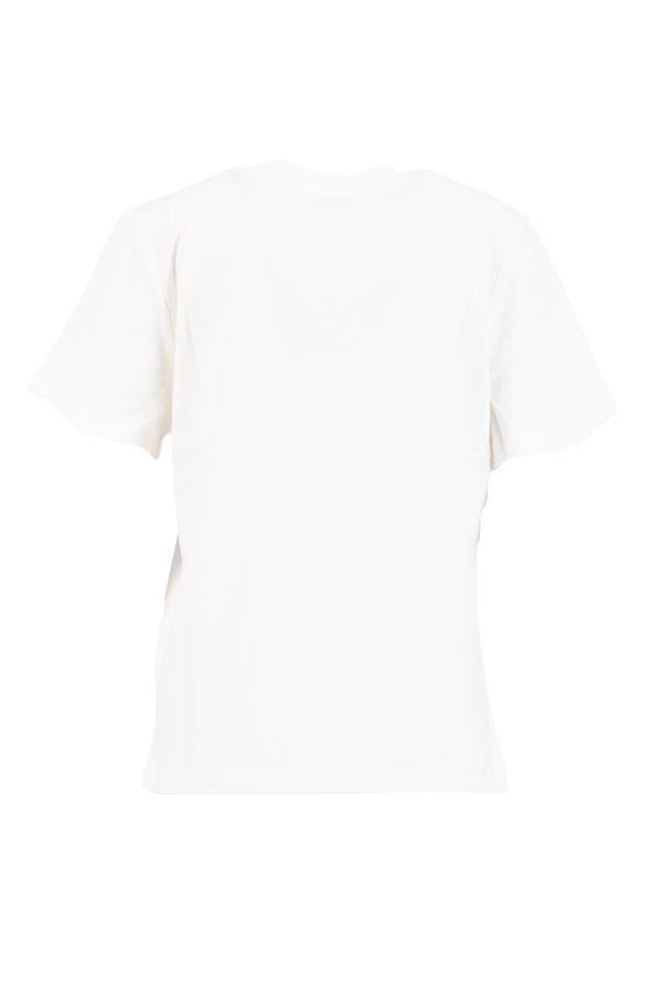Ekru Baskılı Bisiklet Yaka T-Shirt Kadın T-Shirt modelleri