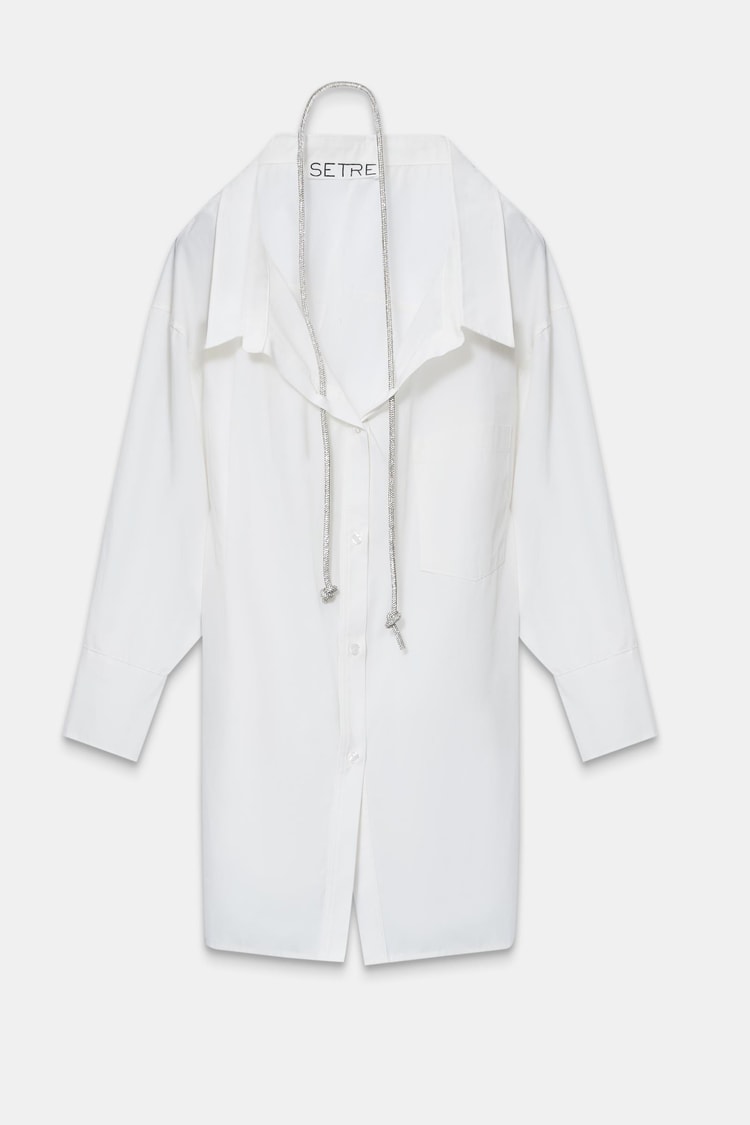 Ekru Boyun Aksesuar Detaylı Tunik Kadın Tunik modelleri
