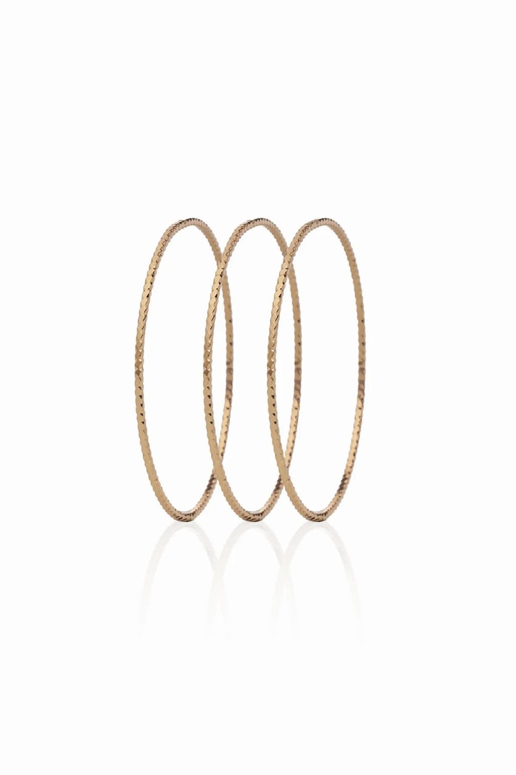 Ekru Desenli 3 Lü Rose Gold Ajda Bilezik 60mm Kadın Kategorisiz modelleri