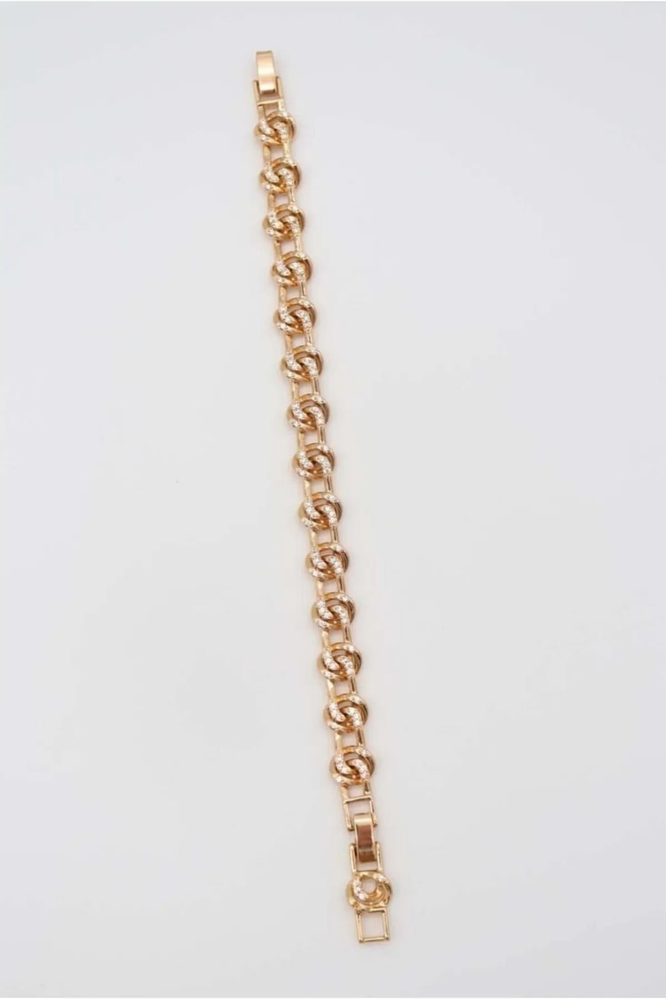 Ekru Düğüm Model Zirkon Taşlı Rose Gold Vıp Bileklik Kadın Kategorisiz modelleri