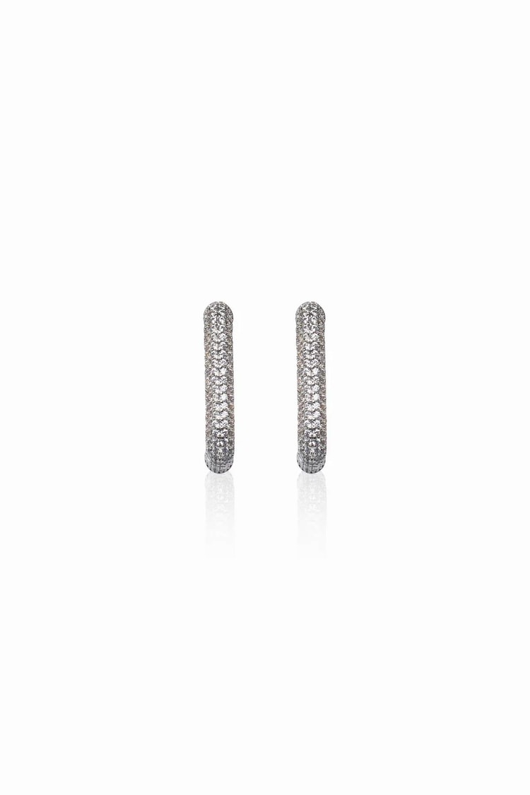 Ekru Gömme Taşlı Rose Gold Kare Halka Küpe 20mm Kadın Kategorisiz modelleri