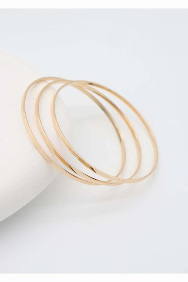 Ekru İnce Plaka 3 Lü Rose Gold Ajda Bilezik 60mm Kadın Kategorisiz modelleri