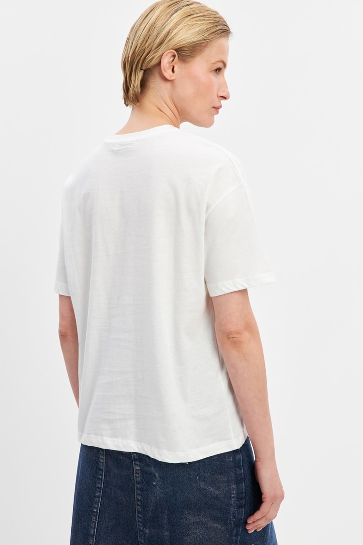 Ekru Kısa Kollu Baskılı Bisiklet Yaka T-Shirt Kadın Kategorisiz modelleri
