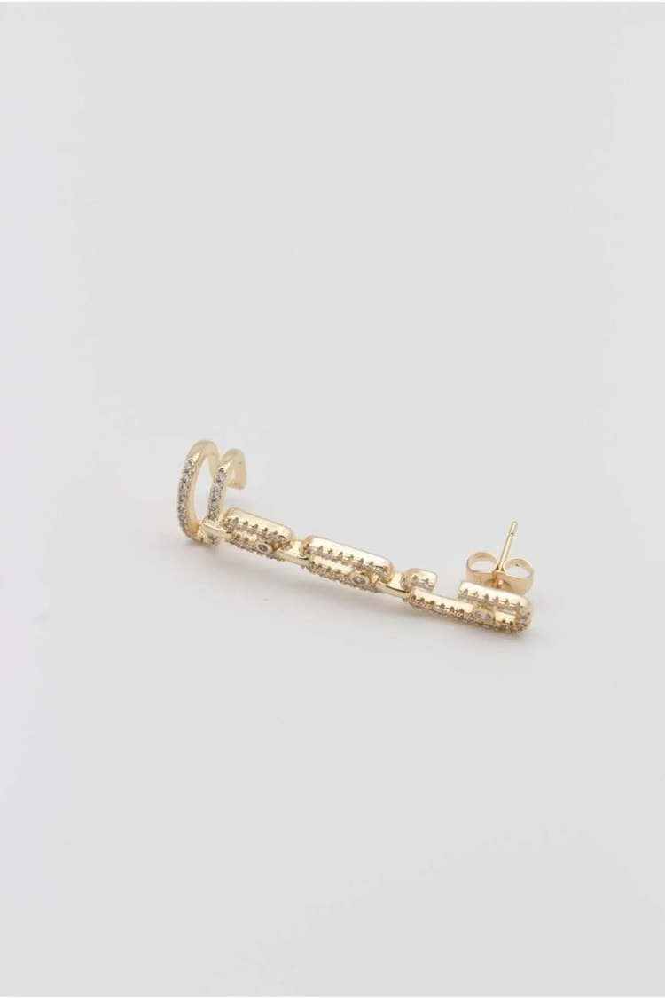 Ekru Messika Model Tamamı Zirkon Taş Altın Kaplama Çelik Earcuff Kadın Kategorisiz modelleri