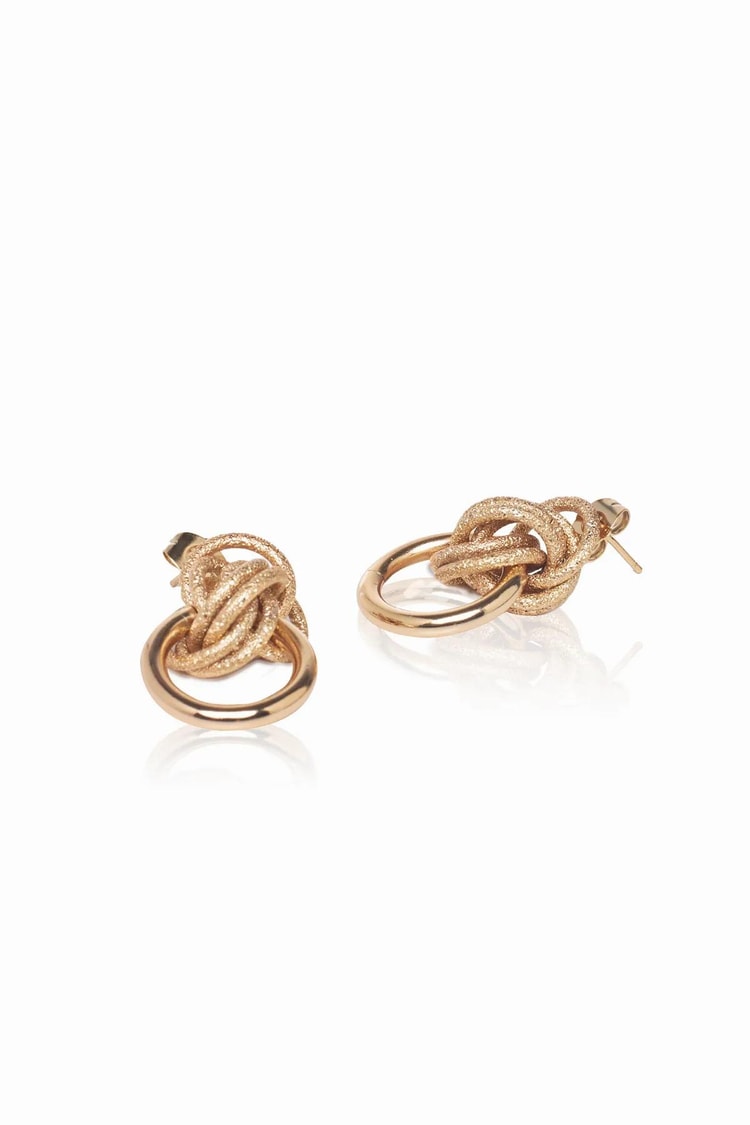 Ekru Rose Gold Simli İç İçe Halka Geçmeli Sarmal Vıp Sallantılı Küpe 25mm Kadın Kategorisiz modelleri