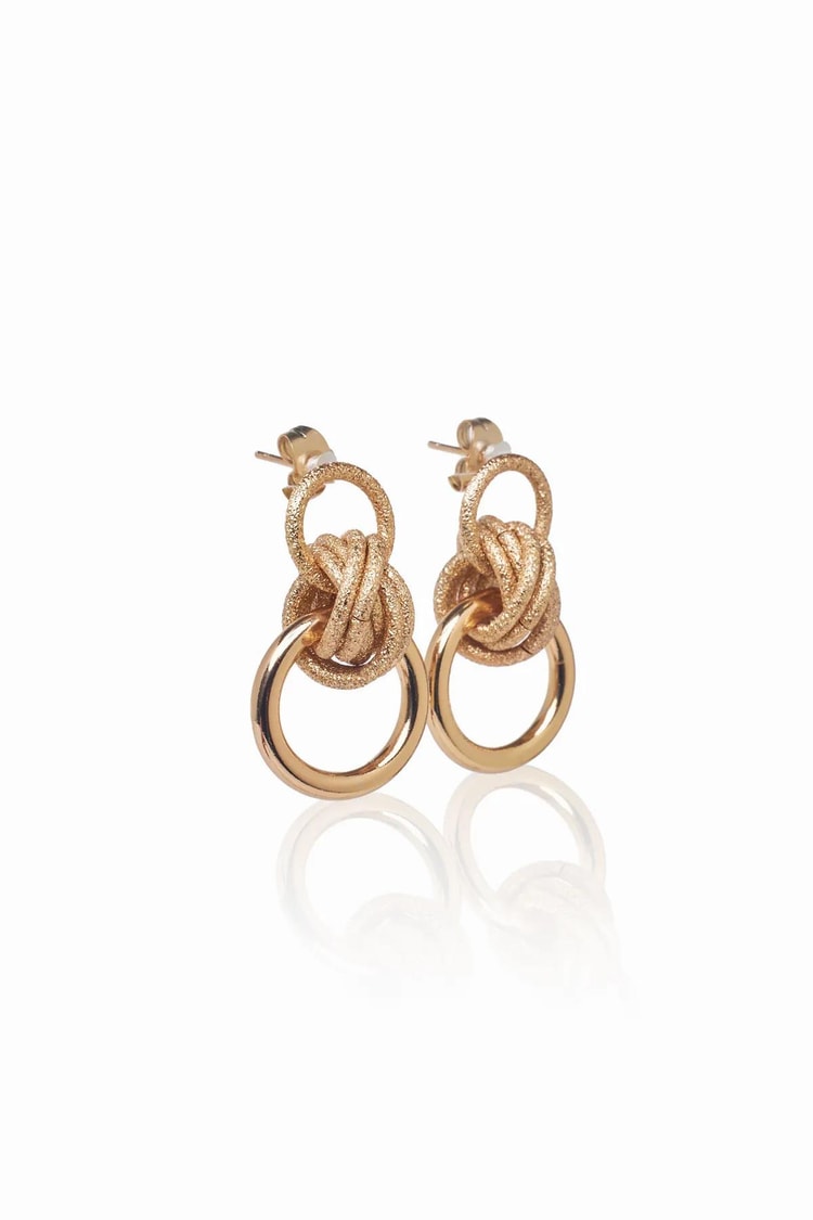 Ekru Rose Gold Simli İç İçe Halka Geçmeli Sarmal Vıp Sallantılı Küpe 25mm Kadın Kategorisiz modelleri