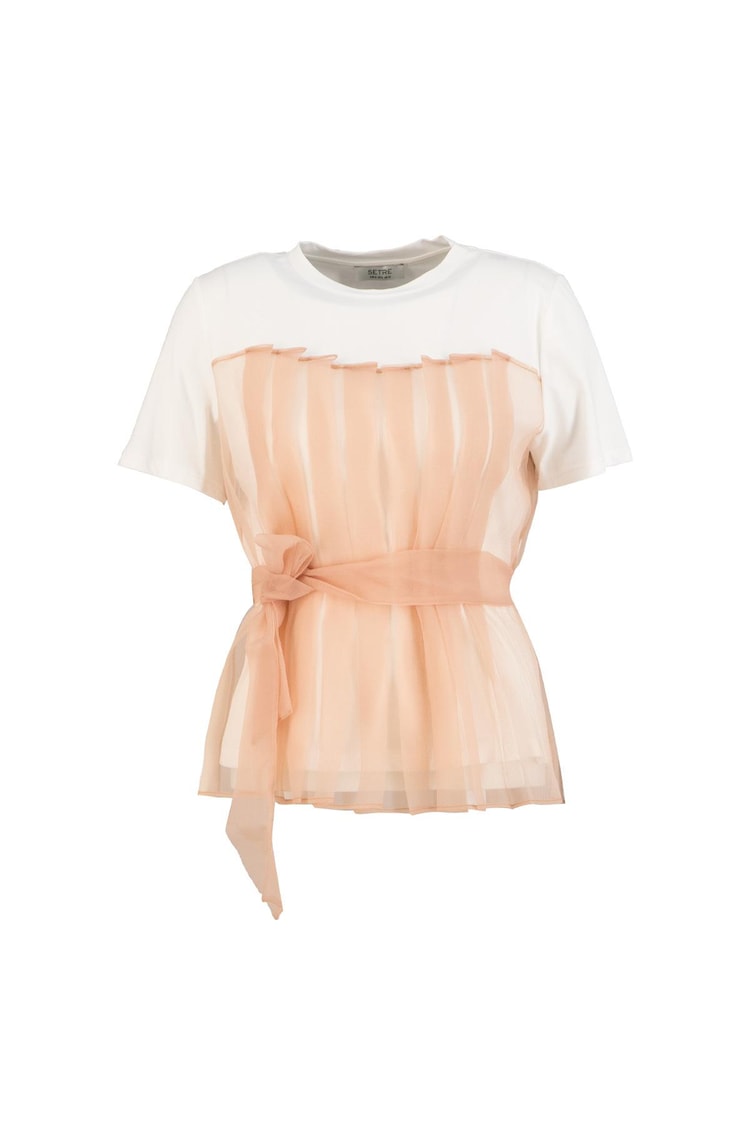 Ekru-Somon 1YM2CTS0087 T-SHIRT Kadın T-Shirt modelleri