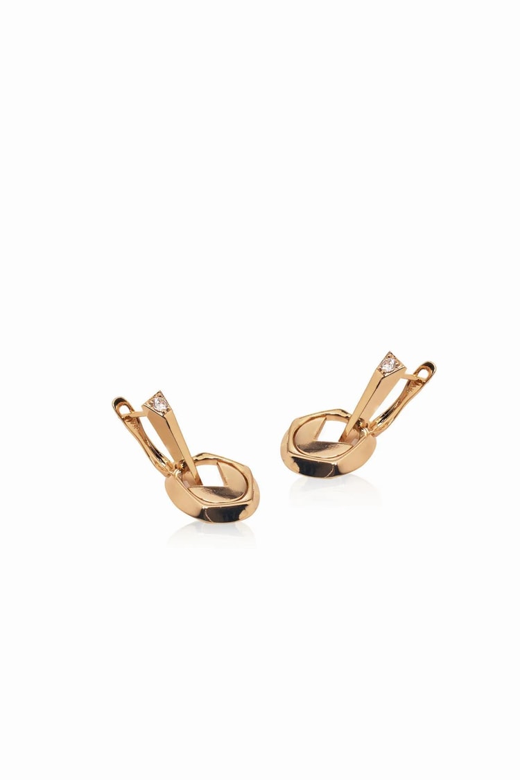 Ekru Tek Taş Detaylı Rose Gold Sallantılı Dangle Vıp Küpe 25mm Kadın Kategorisiz modelleri