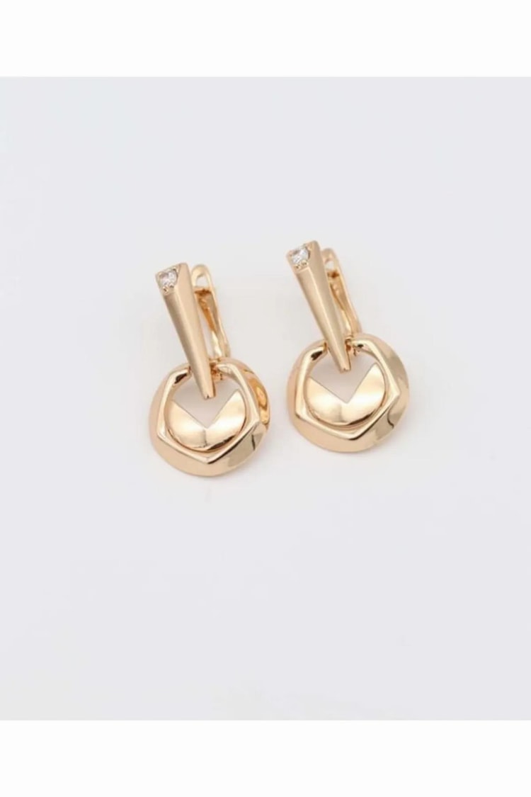 Ekru Tek Taş Detaylı Rose Gold Sallantılı Dangle Vıp Küpe 25mm Kadın Kategorisiz modelleri