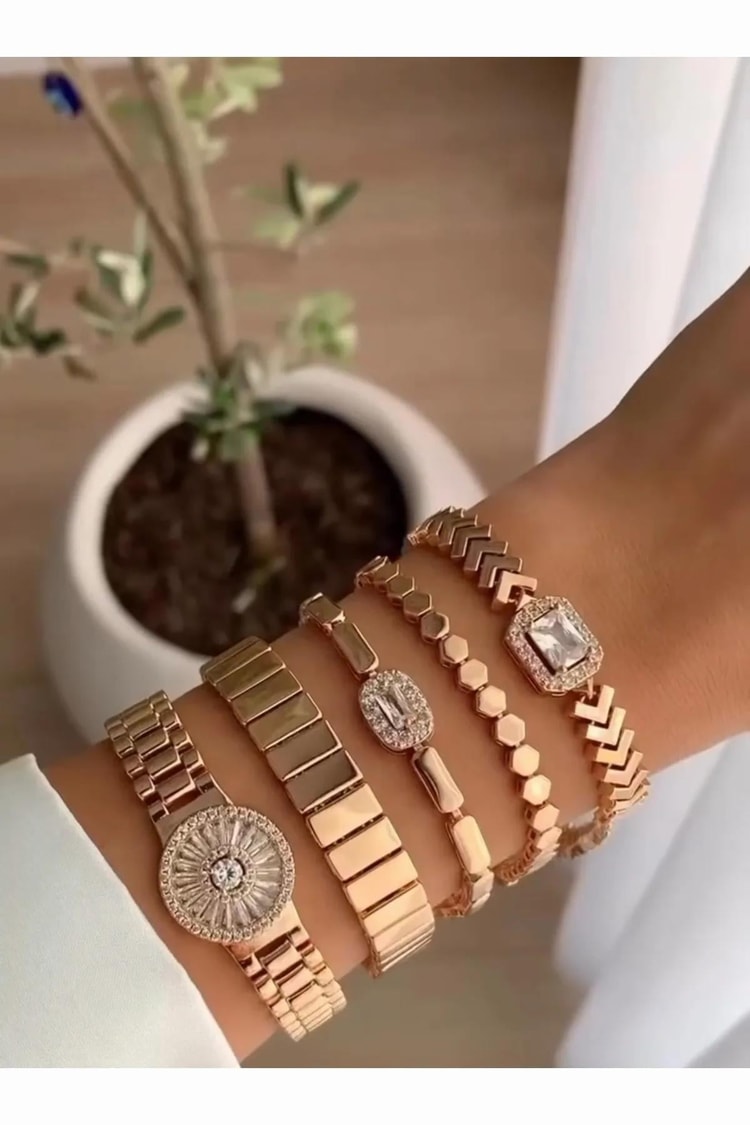 Ekru Vıp Seri Bee Model Rose Gold Bileklik 17+2cm Kadın Kategorisiz modelleri