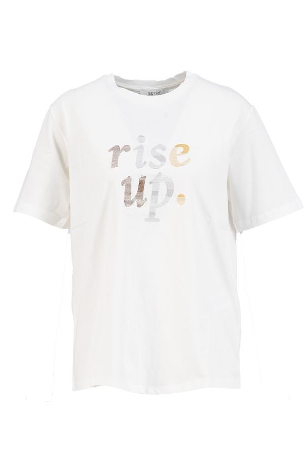 Ekru Yazı Baskılı T-Shirt Kadın T-Shirt modelleri