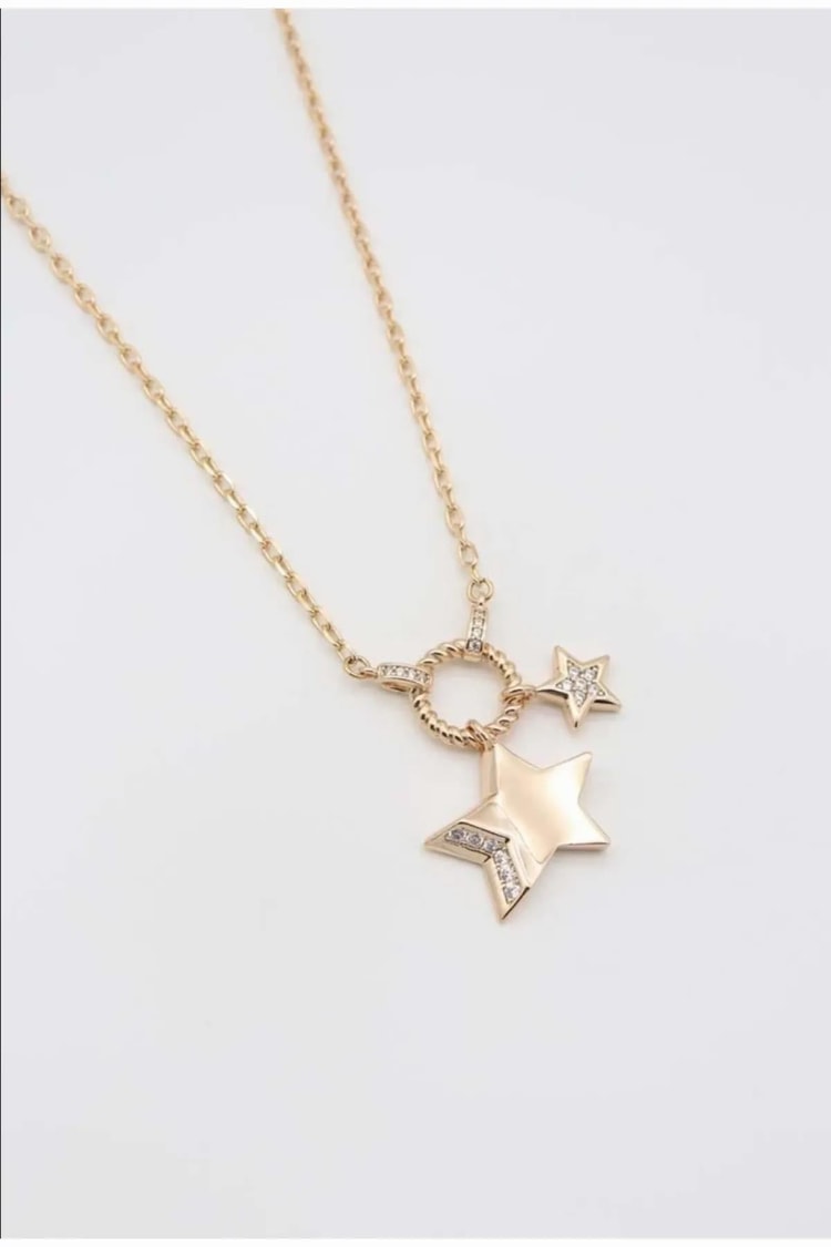 Ekru Yıldız Charmlı Dümen Kilit Detaylı Rose Gold Vıp Kolye Kadın Kategorisiz modelleri