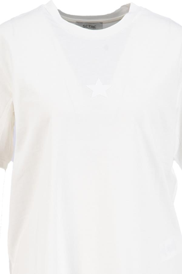 Ekru Yıldız Detaylı Basic T-Shirt Kadın T-Shirt modelleri