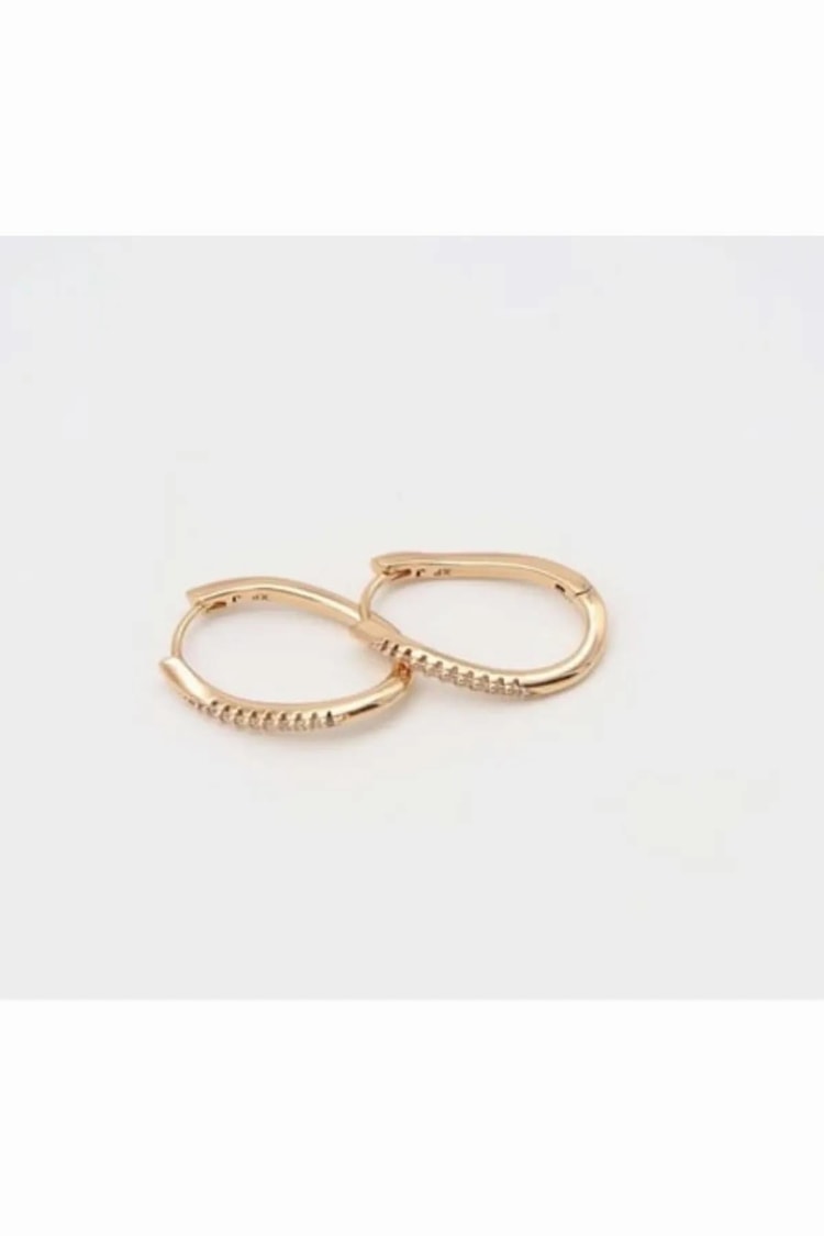 Ekru Zirkon Taşlı Rose Gold Vıp Halka Küpe Kadın Kategorisiz modelleri