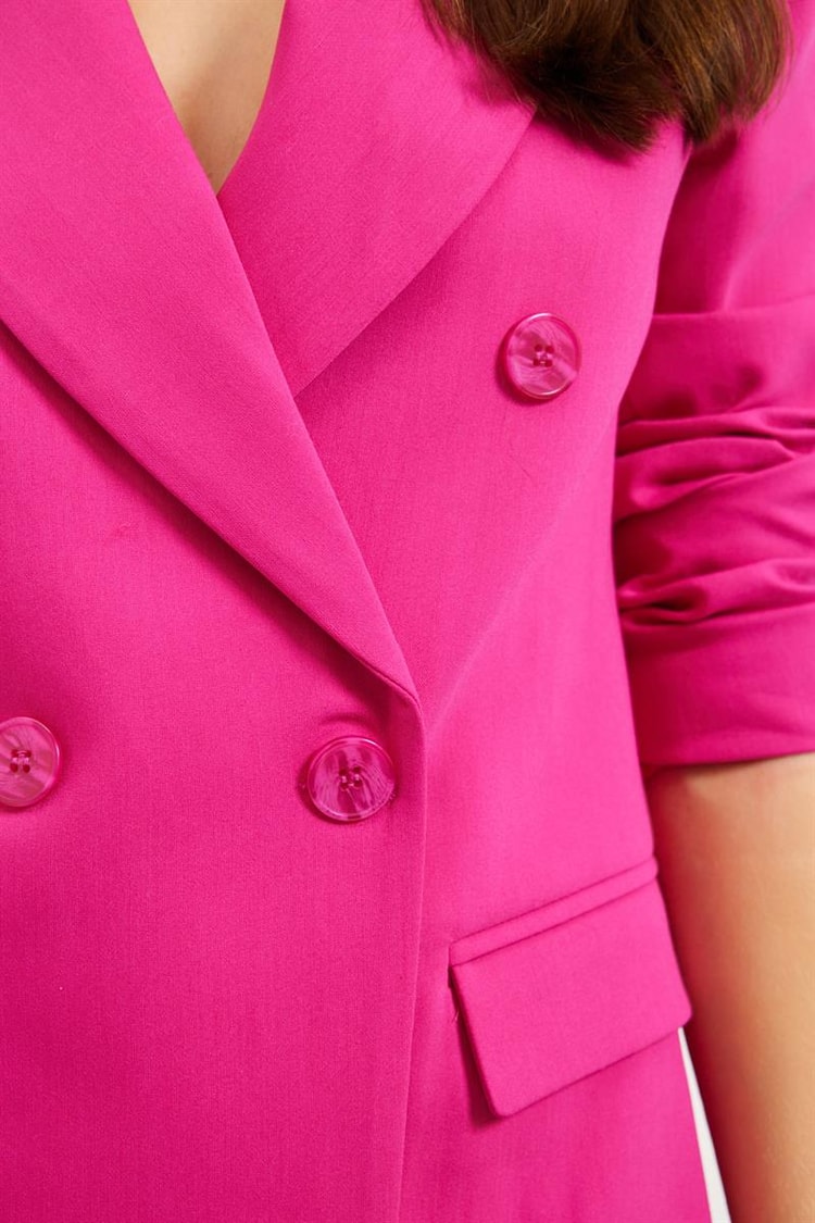 Fuşya Cep Detaylı Blazer Ceket Kadın Ceket modelleri