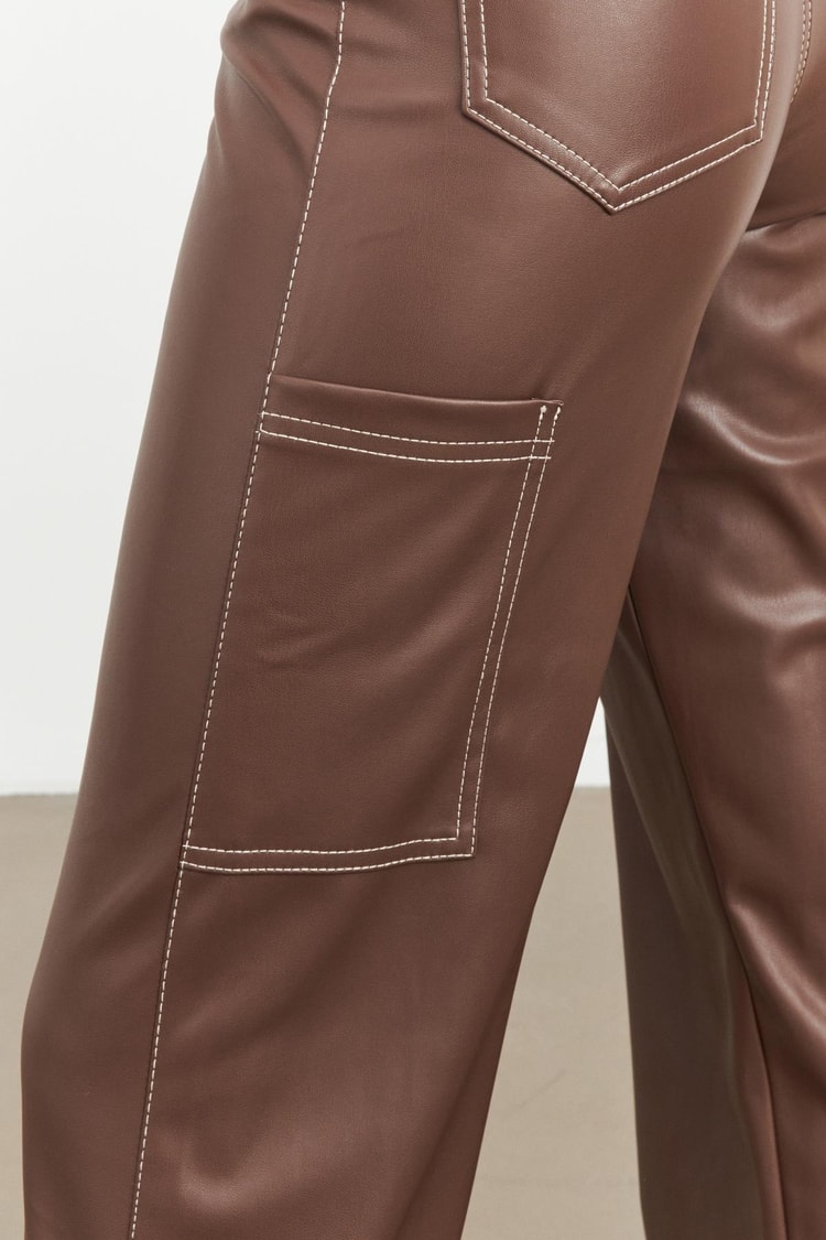 Kahve Yüksek Bel Pantolon Kadın Jean modelleri