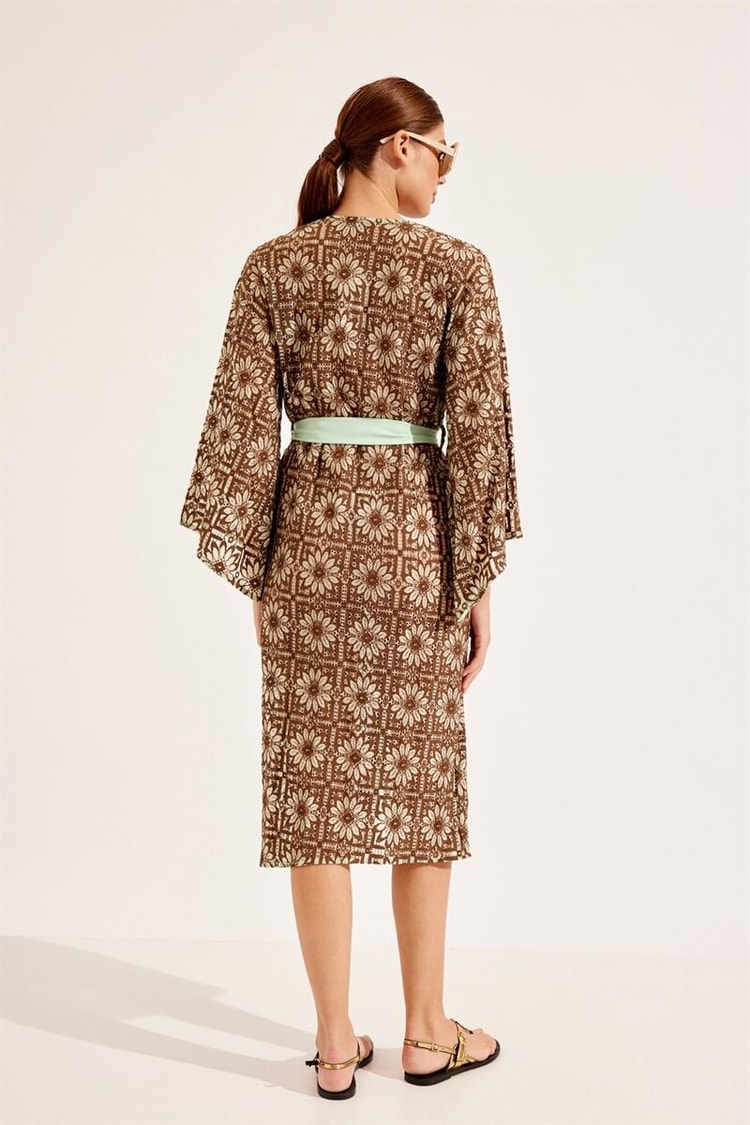 Kahverengi 1YI2CKİ0012 KİMONO Kadın Kimono modelleri