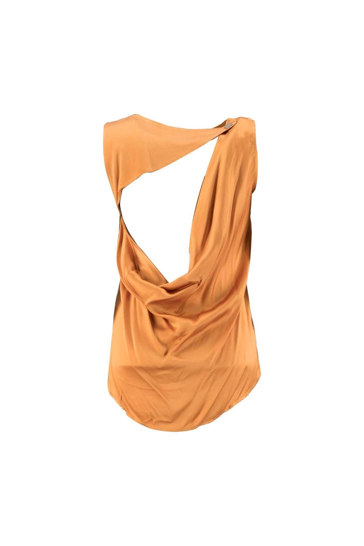 Apricot Sleeveless Satin Blouse Kadın Blouse modelleri