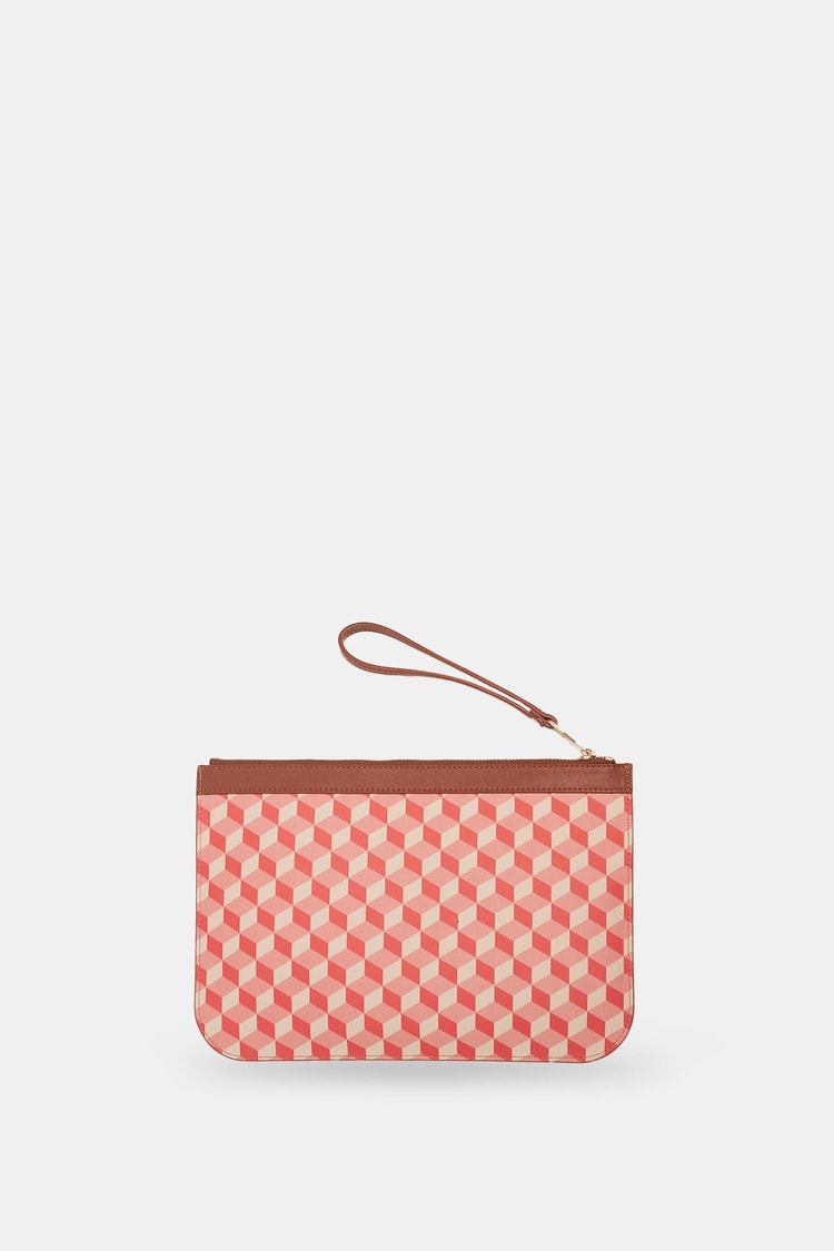 Kırmızı Geometrik Desen Clutch Çanta Kadın Çanta modelleri