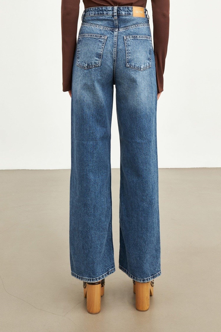 Koyu Mavi 2YD4CPN0962 KOT PANTOLON Kadın Jean modelleri
