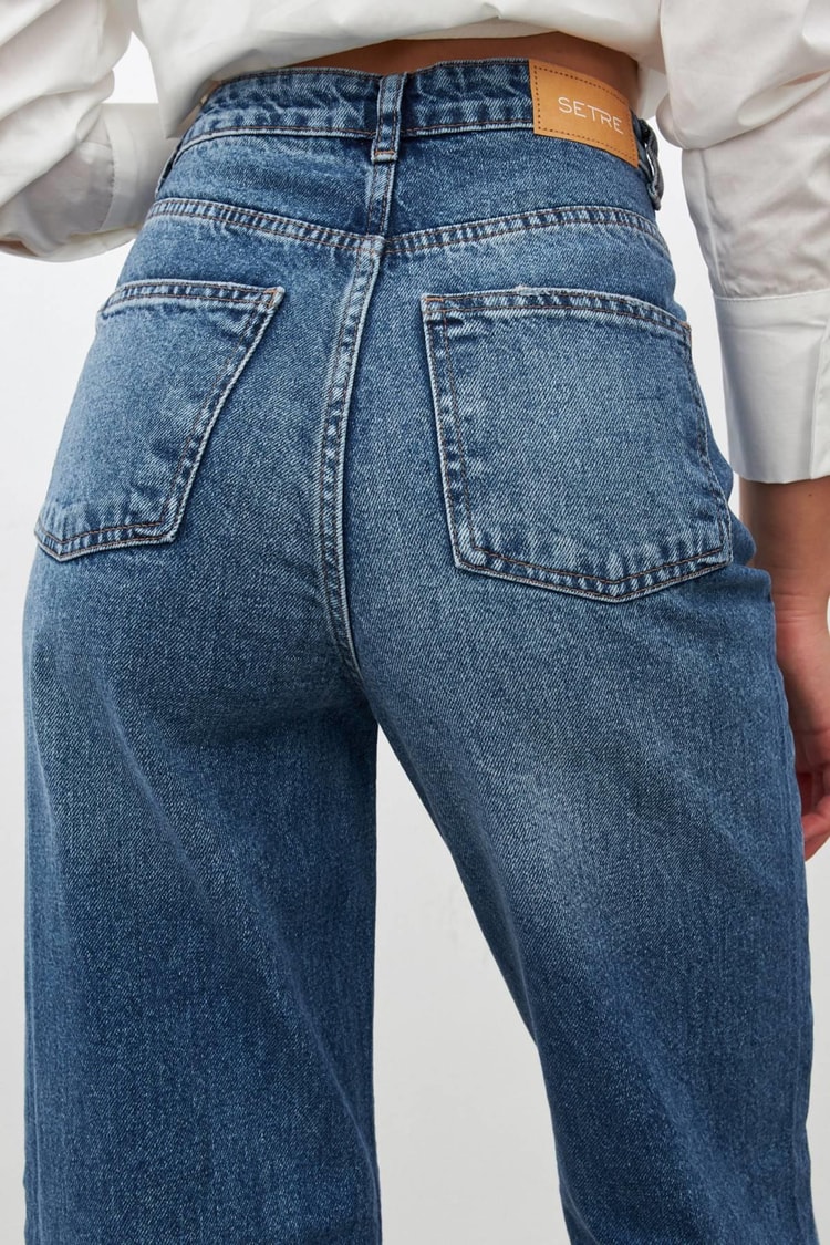 Koyu Mavi 2YD4CPN0962 KOT PANTOLON Kadın Jean modelleri