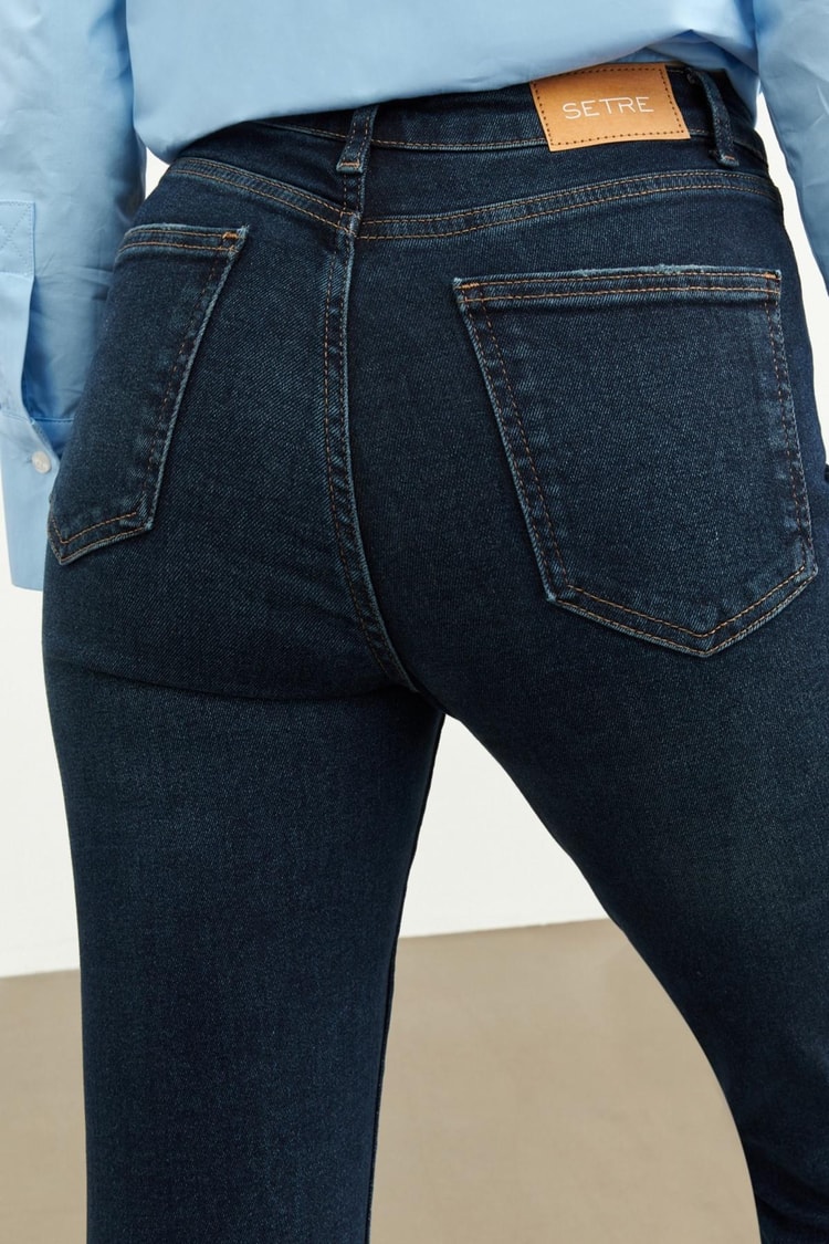 Koyu Mavi Normal Bel Jeans Kadın Jean modelleri