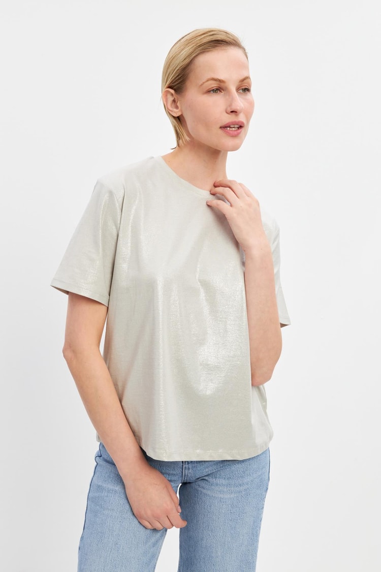 Kül Bisiklet Yaka Basic T-Shirt Kadın Kategorisiz modelleri