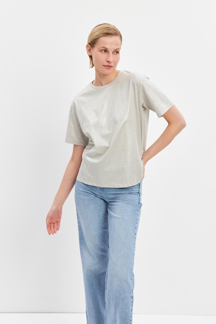 Kül Bisiklet Yaka Basic T-Shirt Kadın Kategorisiz modelleri