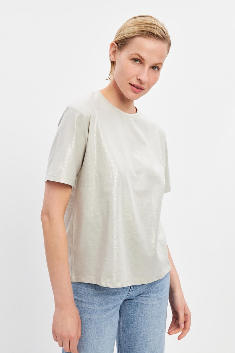 Kül Bisiklet Yaka Basic T-Shirt Kadın Kategorisiz modelleri