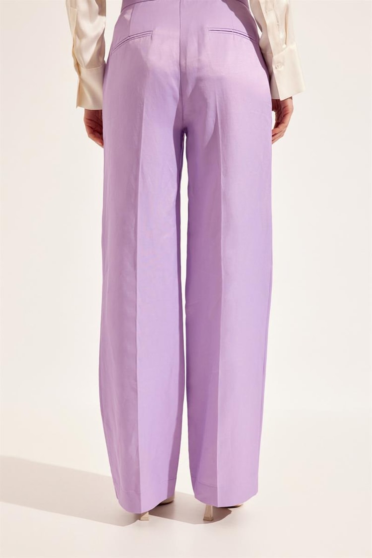 Lila Bol Kesim Cep Detaylı Pantalon Kadın Pantolon modelleri