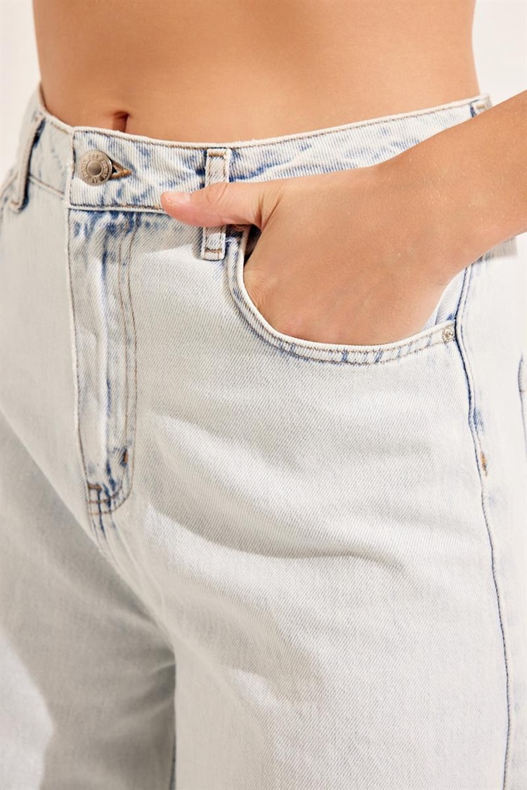 Mavi Bol Kesim Kot Pantolon  Kadın Jean modelleri