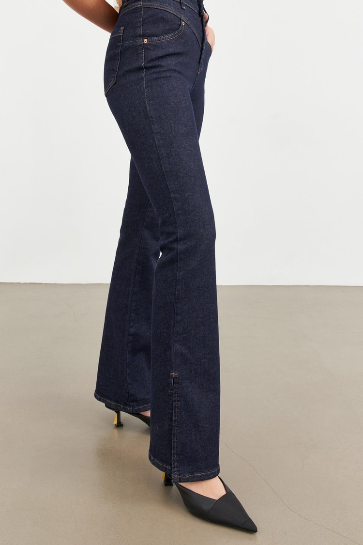 Mavi Bol Paça Kot Pantolon Kadın Jean modelleri