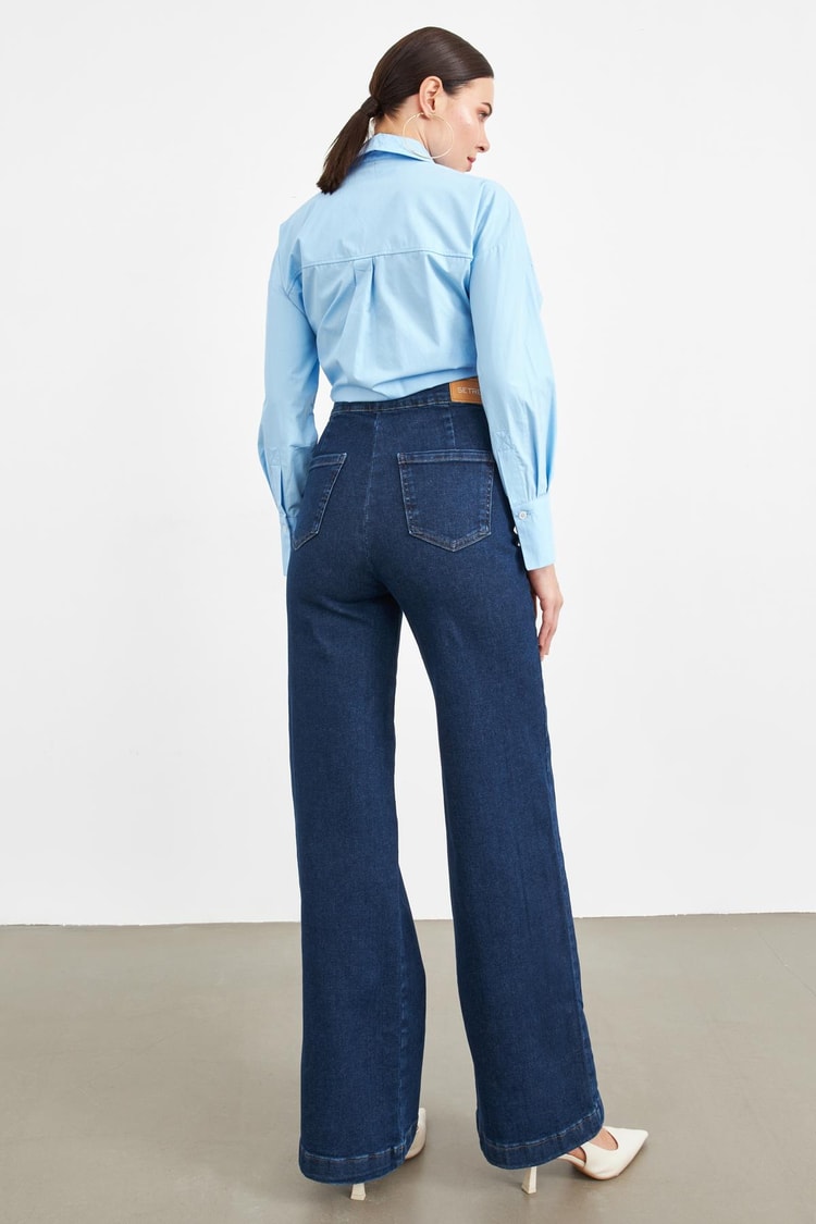 Mavi Düğme Detaylı Jeans Kadın Kategorisiz modelleri