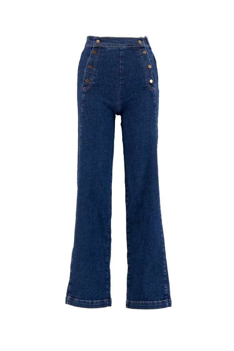 Mavi Düğme Detaylı Jeans Kadın Kategorisiz modelleri