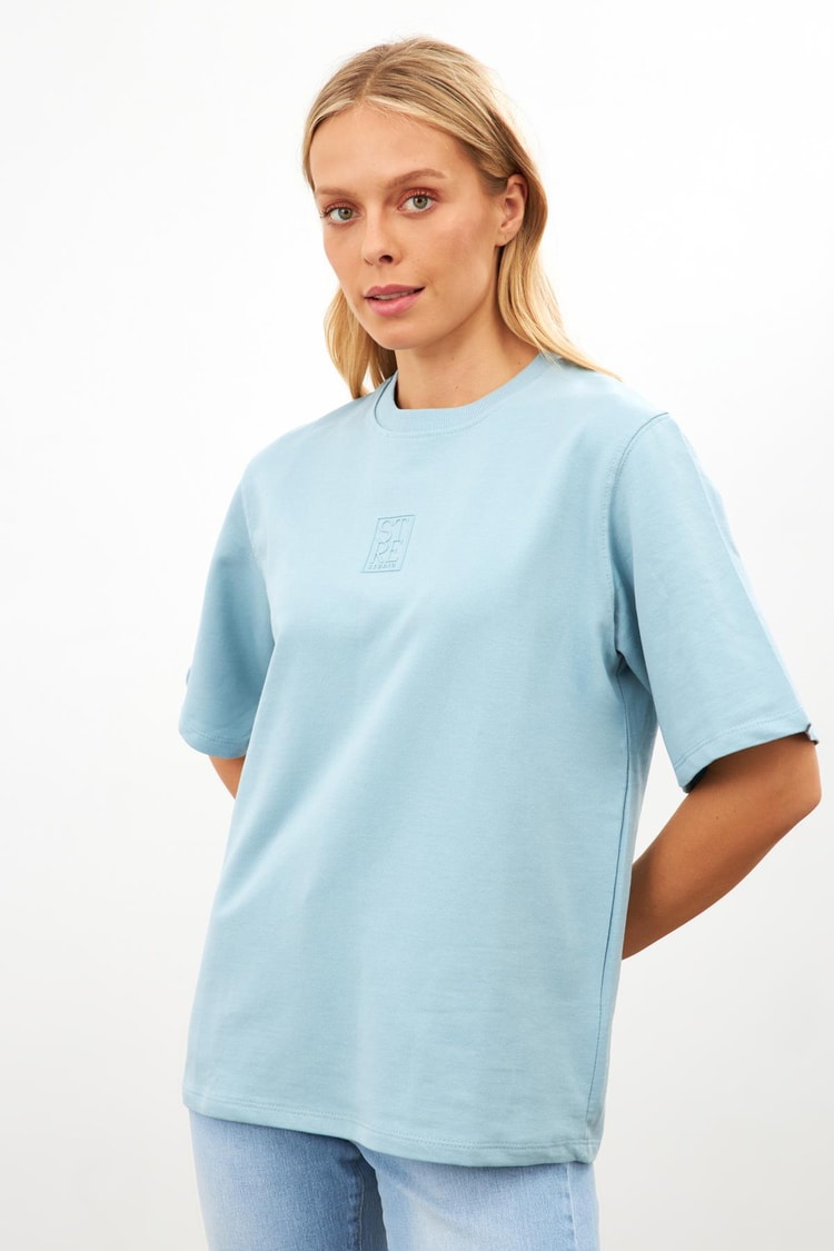 Mavi Setre Logo Detaylı Oversize Kısa Kollu T-Shirt Kadın Kategorisiz modelleri