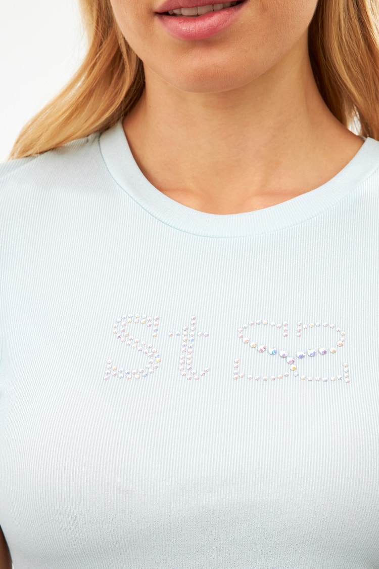 Mint Taşlı Kısa Kollu T-Shirt Kadın T-Shirt modelleri