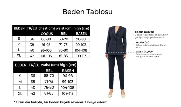 Mint Tek Düğme Detaylı Ceket, Cep Detaylı Dar Kalıp Pantolonlu Takım Kadın Takım Elbise modelleri