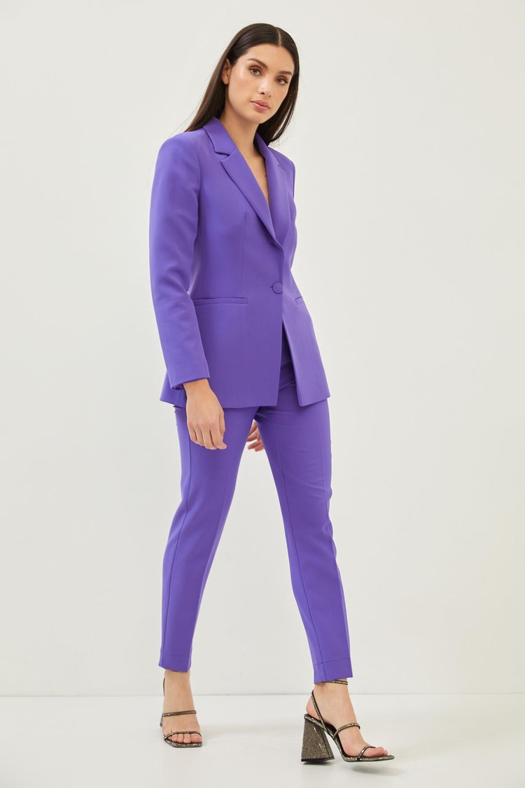 Mor Blazer Ceket Pantolon Takım Kadın Takım Elbise modelleri
