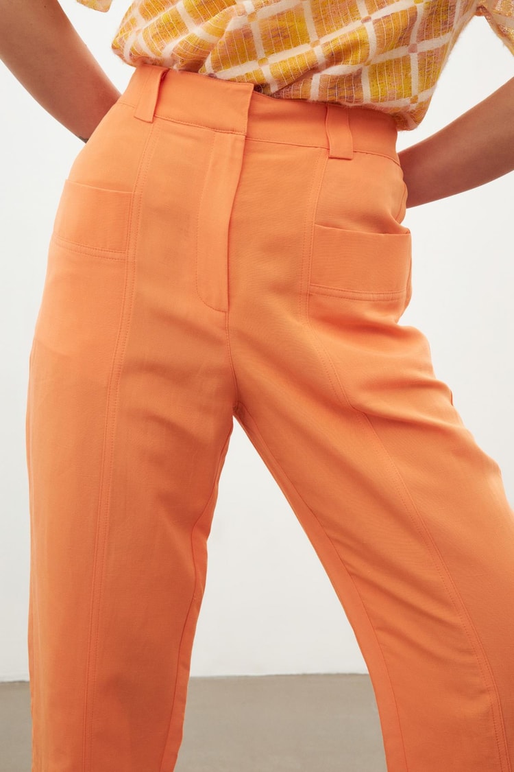 Oranj Geniş Kesim Pantolon Kadın Pantolon modelleri