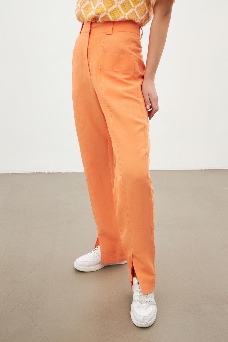 Oranj Geniş Kesim Pantolon Kadın Pantolon modelleri