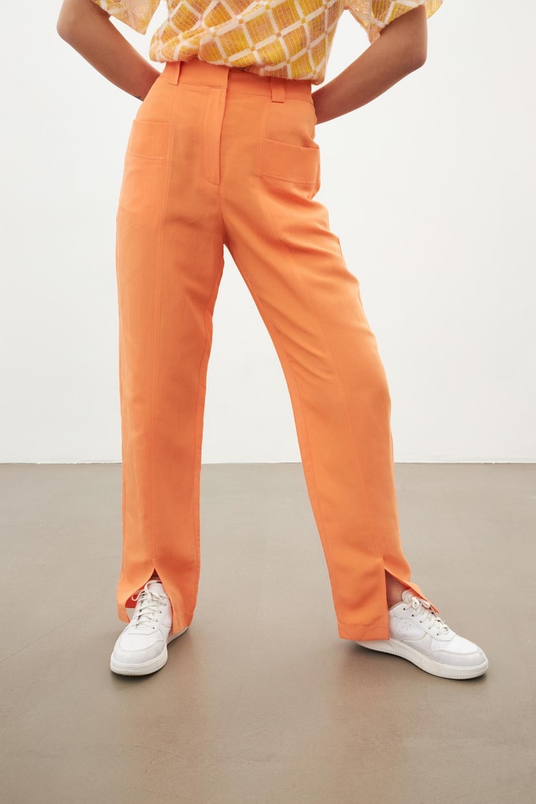 Oranj Geniş Kesim Pantolon Kadın Pantolon modelleri