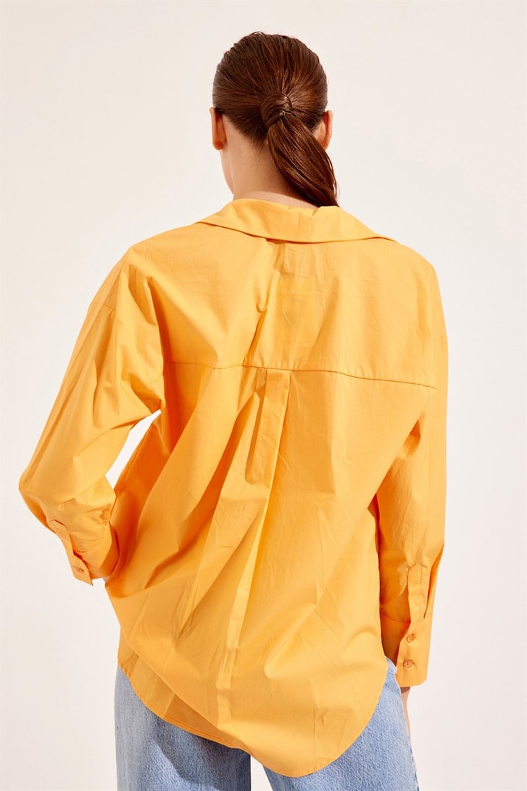 Oranj Oversize Uzun Kollu Gömlek Kadın Gömlek modelleri
