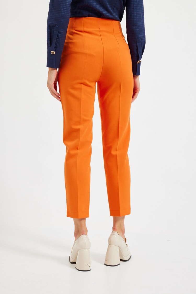 Oranj Yüksek Bel Dar Paça Kalıp Pantolon Kadın Pantolon modelleri
